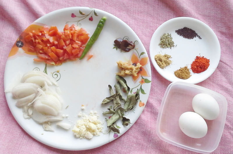 Egg Masala (Kerala style) Ingredients