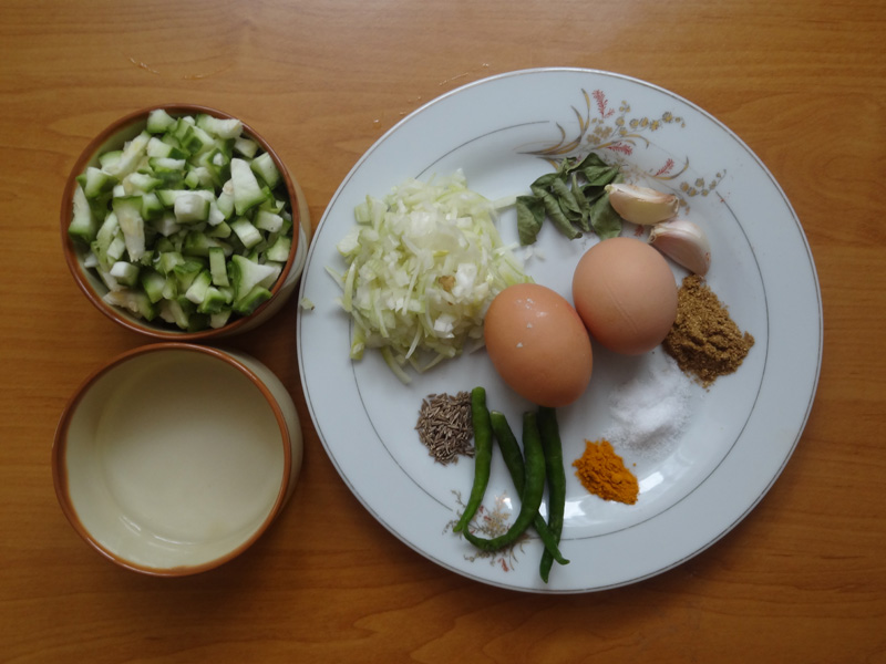Ridge Gourd Egg Bhurji Ingredients