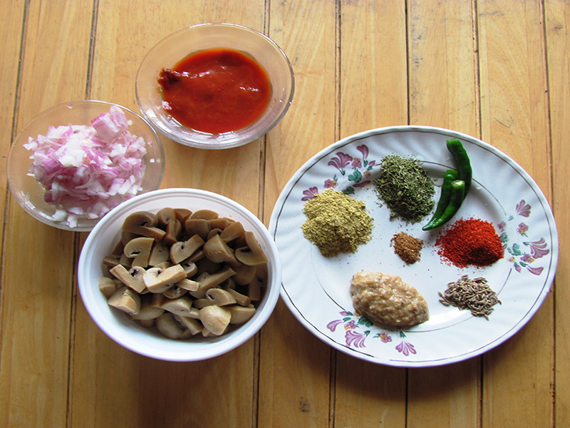 Kadhai Mushroom Ingredients