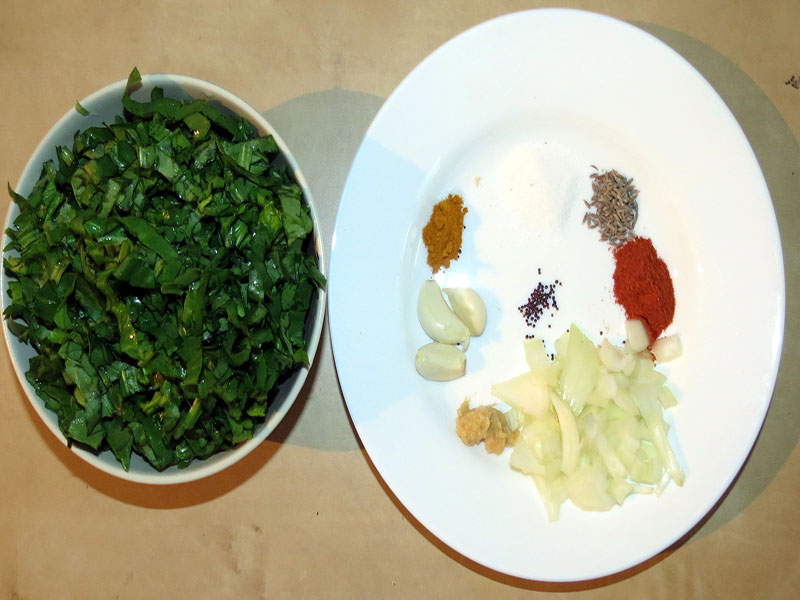 Palak Curry Ingredients