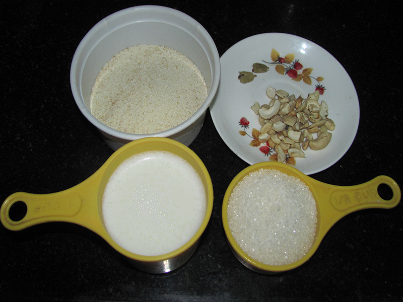 Sooji Ka Halwa Ingredients