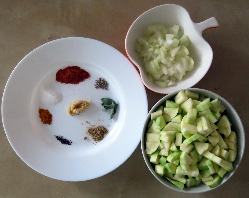 Beerakaya Curry Ingredients