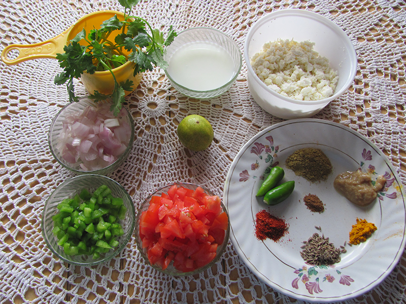 Paneer Bhurji Ingredients