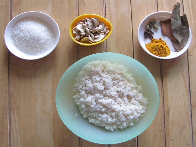 Bengali Yellow Pulao Ingredients