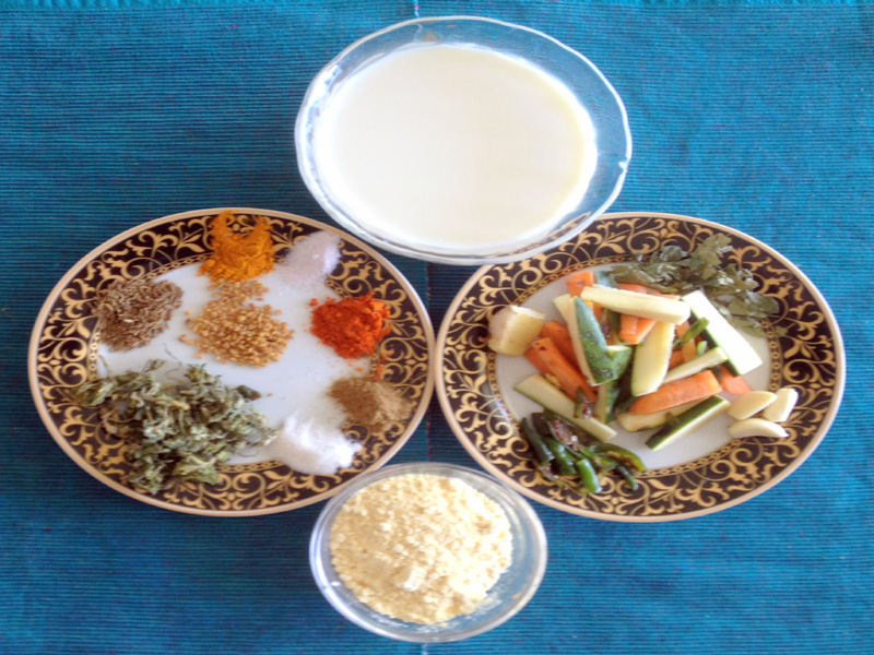 Instant Kadhi with Veggies Ingredients