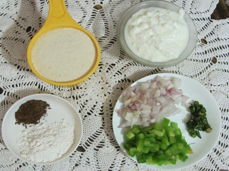 Mixed Rava Uttapa Ingredients