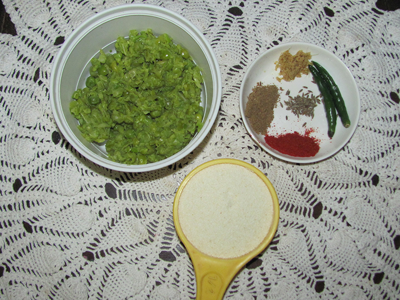 Rava Peas Tikki Ingredients